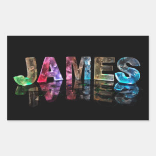 The Name James in 3D Lights (Photograph) Sticker