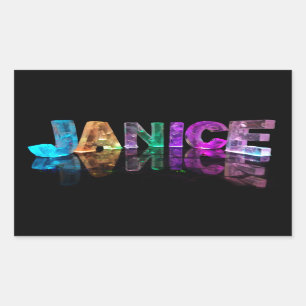 The Name Janice in 3D Lights (Photograph) Sticker
