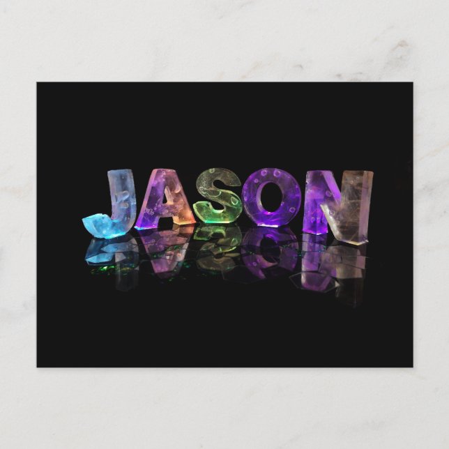 The Name Jason in 3D Lights (Photograph) Postcard (Front)