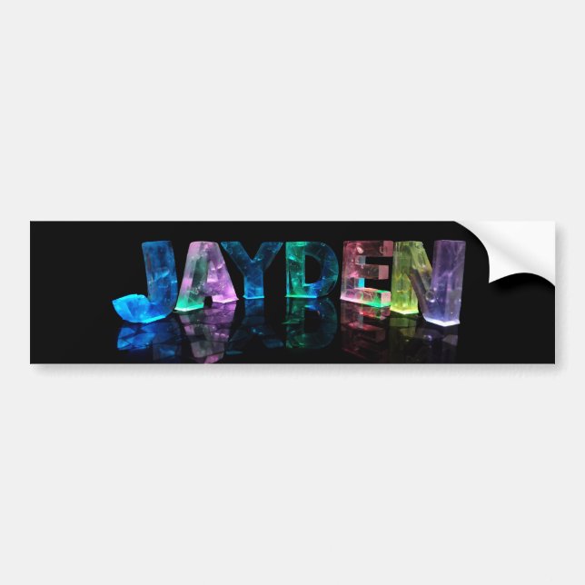 The Name Jayden in 3D Lights (Photograph) Bumper Sticker (Front)