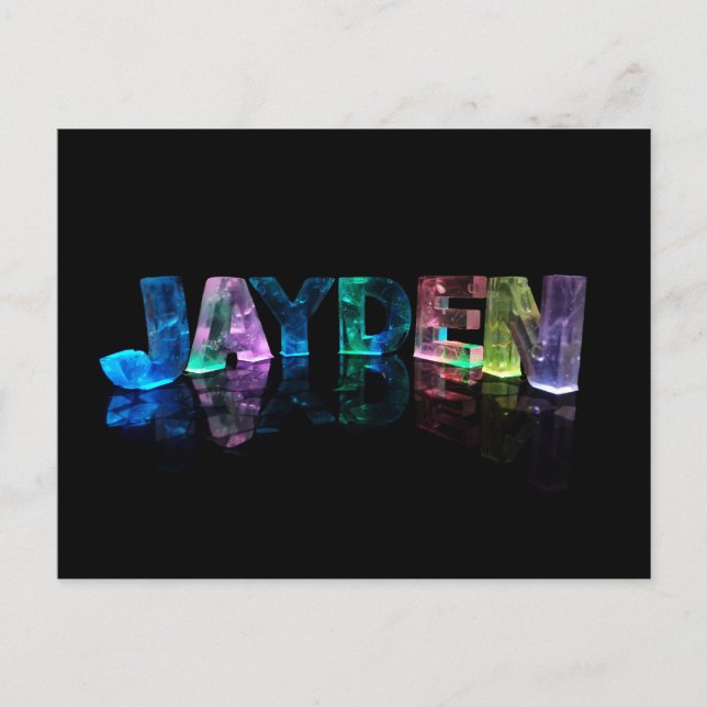 The Name Jayden in 3D Lights (Photograph) Postcard (Front)