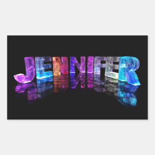 The Name Jennifer in 3D Lights (Photograph) Sticker