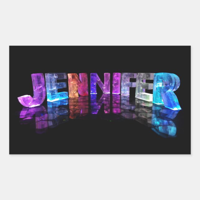 The Name Jennifer in 3D Lights (Photograph) Sticker (Front)