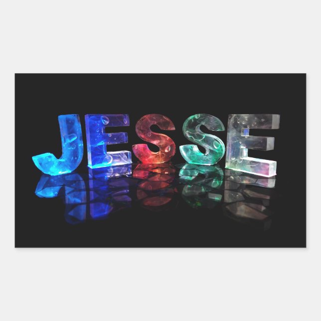 The Name Jesse in 3D Lights (Photograph) Sticker (Front)