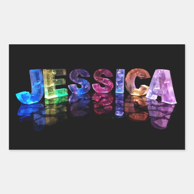 The Name Jessica in 3D Lights (Photograph) Sticker (Front)