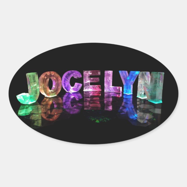 The Name Jocelyn in 3D Lights (Photograph) Oval Sticker (Front)