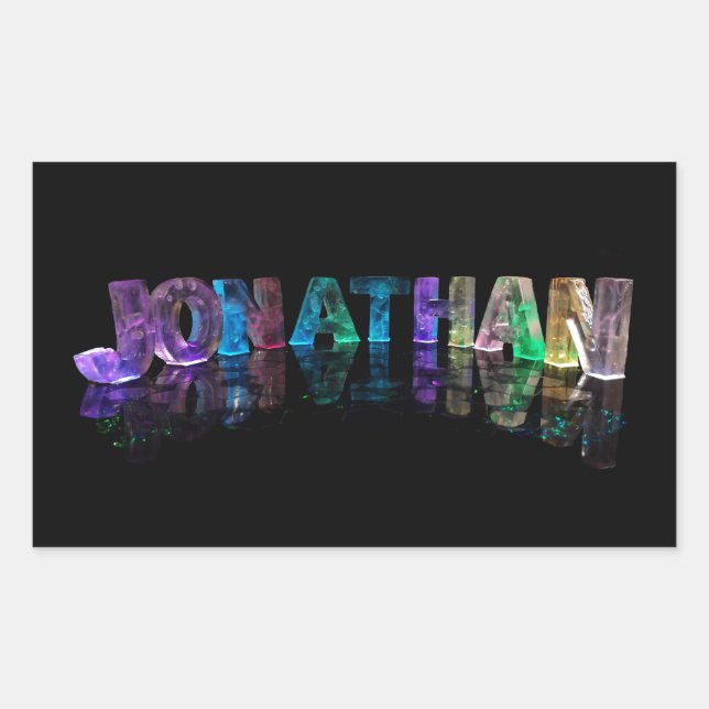 The Name Jonathan in 3D Lights (Photograph) Sticker (Front)