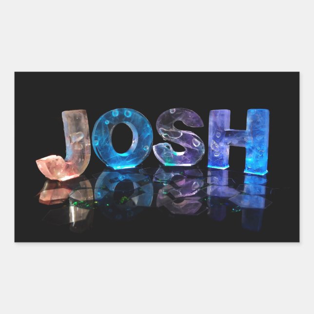 The Name Josh in 3D Lights (Photograph) Sticker (Front)