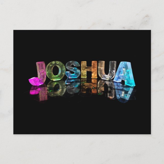 The Name Joshua in 3D Lights (Photograph) Postcard (Front)