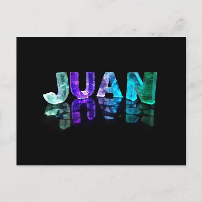 The Name Juan in 3D Lights (Photograph) Postcard (Front)