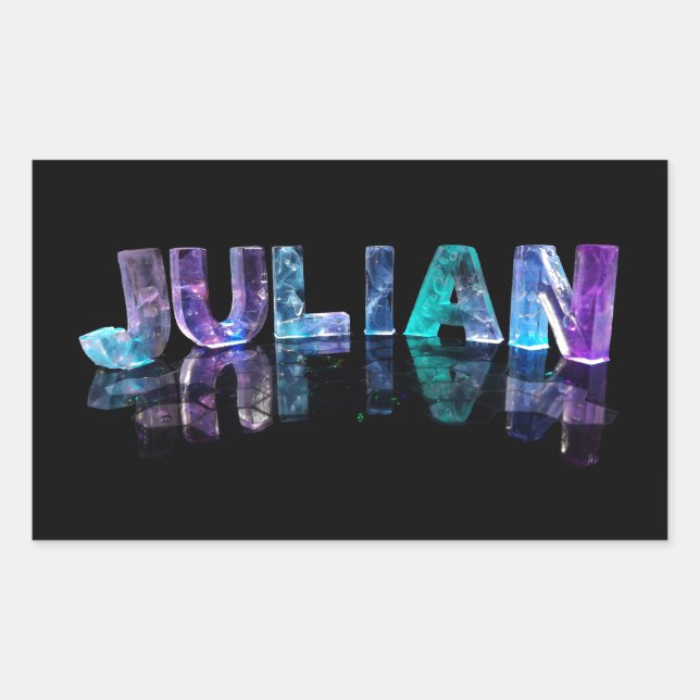 The Name Julian in 3D Lights (Photograph) Sticker (Front)