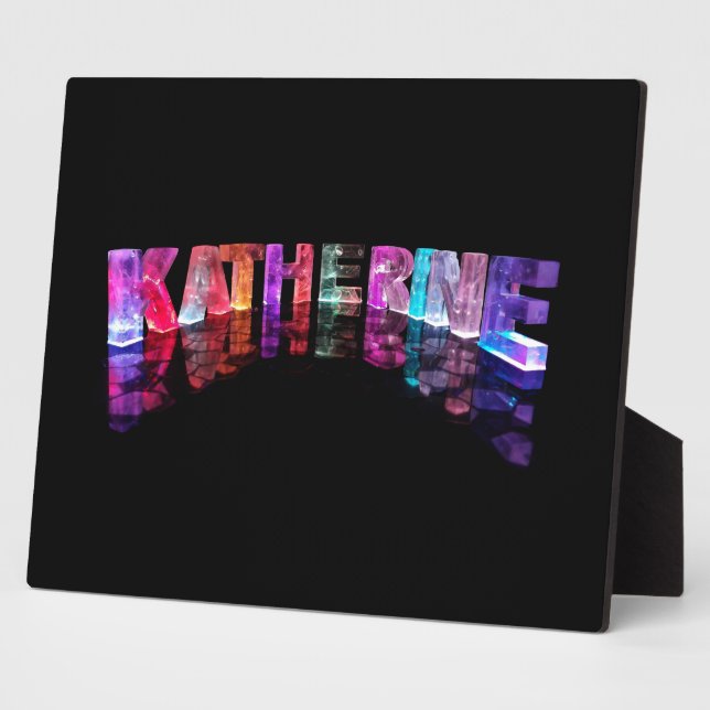 The Name Katherine in 3D Lights (Photograph) Plaque (Side)