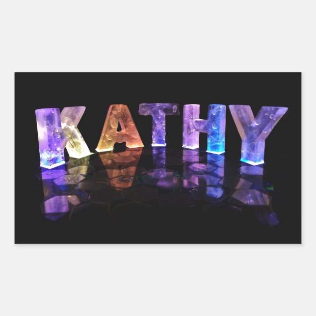 The Name Kathy in 3D Lights (Photograph) Sticker (Front)