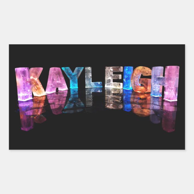 The Name Kayleigh in 3D Lights (Photograph) Sticker (Front)