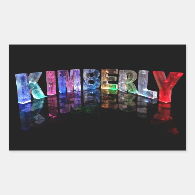 The Name Kimberly in 3D Lights (Photograph) Sticker (Front)