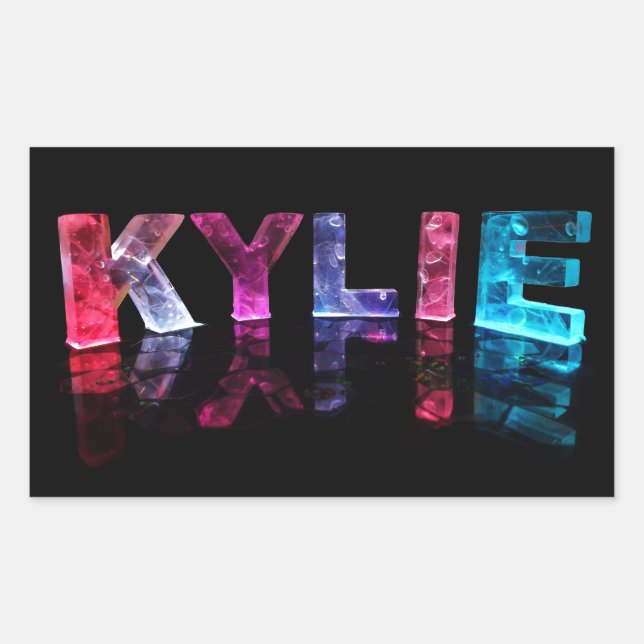 The Name Kylie in 3D Lights (Photograph) Sticker (Front)