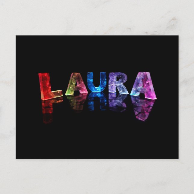 The Name Laura in 3D Lights (Photograph) Postcard (Front)
