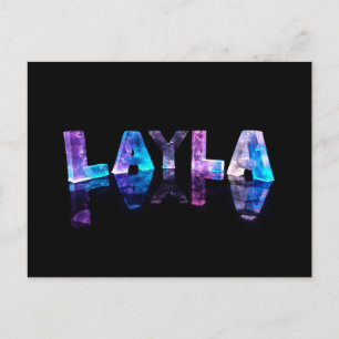 The Name Layla in 3D Lights (Photograph) Postcard