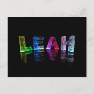 The Name Leah in 3D Lights (Photograph) Postcard