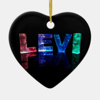 The Name Levi in 3D Lights (Photograph) Ceramic Ornament