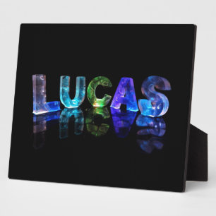 The Name Lucas in 3D Lights (Photograph) Plaque
