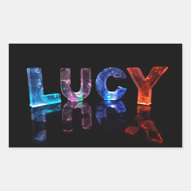 The Name Lucy in 3D Lights (Photograph) Sticker (Front)