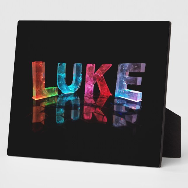 The Name Luke in 3D Lights (Photograph) Plaque (Side)