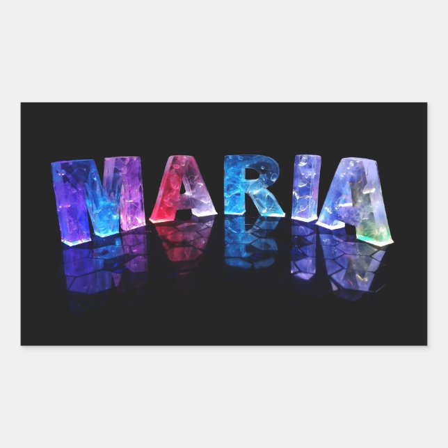The Name Maria in 3D Lights (Photograph) Sticker (Front)