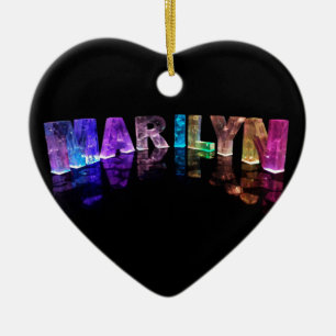 The Name Marilyn in 3D Lights (Photogarph) Ceramic Ornament