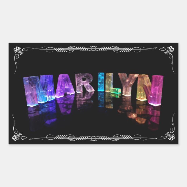 The Name Marilyn in 3D Lights (Photograph) Sticker (Front)
