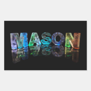 The Name Mason in 3D Lights (Photograph) Sticker