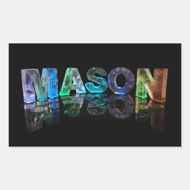 The Name Mason in 3D Lights (Photograph) Sticker (Front)
