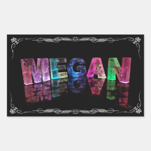 The Name Megan in 3D Lights (Photograph) Sticker