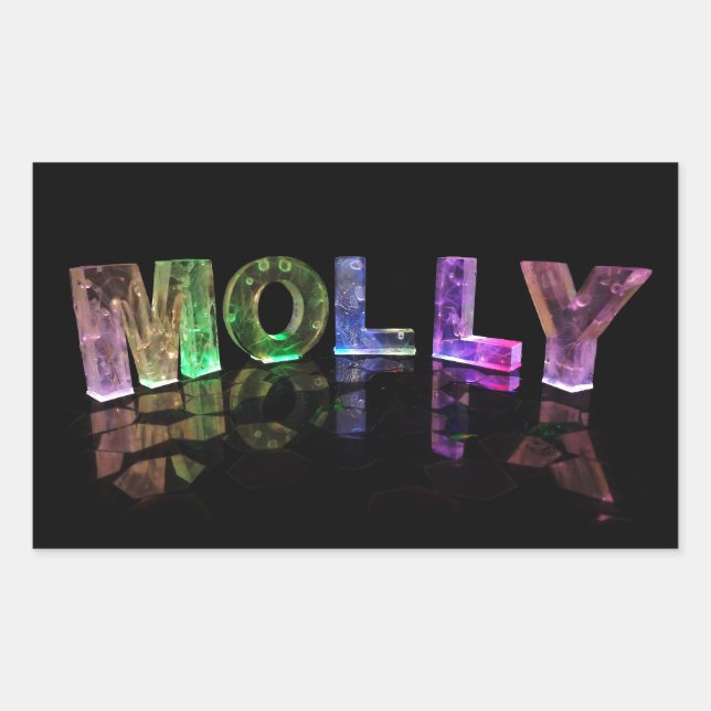 The Name Molly in 3D Lights (Photograph) Sticker (Front)