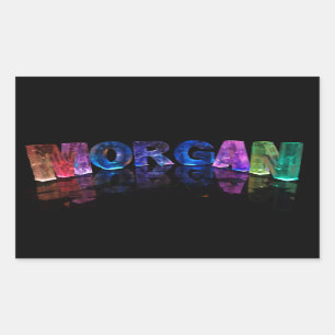 The Name Morgan in 3D Lights (Photograph) Sticker
