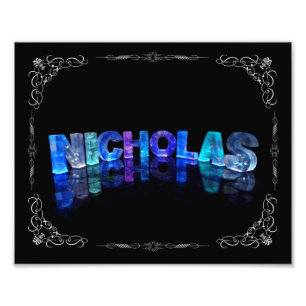 The Name Nicholas -  Name in Lights (Photograph) Photo Print