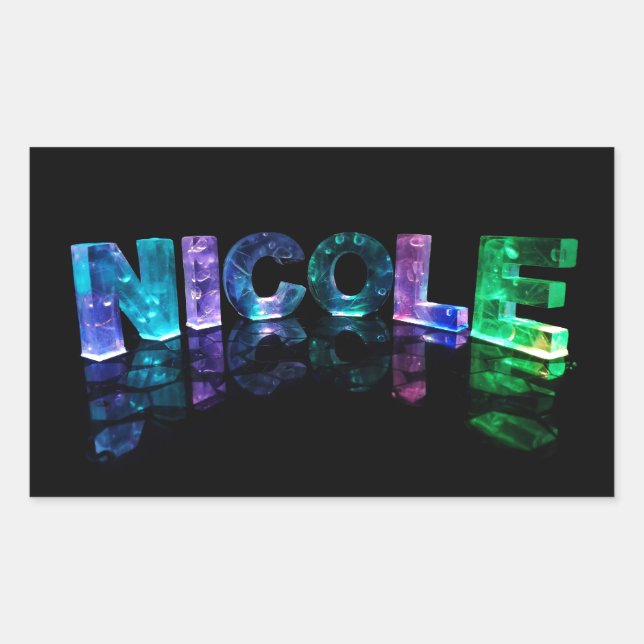 The Name Nicole in 3D Lights (Photograph) Sticker (Front)