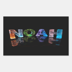 The Name Noah in 3D Lights (Photograph) Sticker