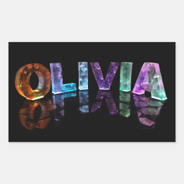 The Name Olivia in 3D Lights (Photograph) Sticker (Front)