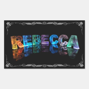 The Name Rebecca in 3D Lights (Photograph) Sticker