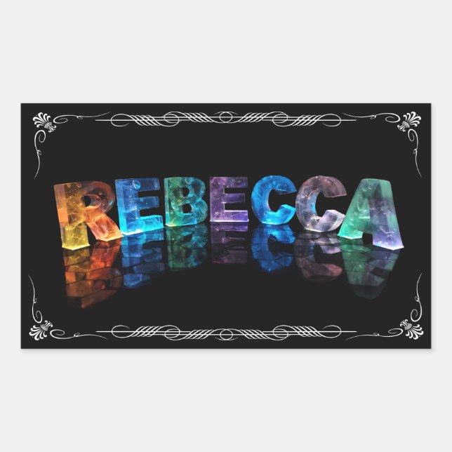 The Name Rebecca in 3D Lights (Photograph) Sticker (Front)