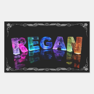 The Name Regan in 3D Lights (Photograph) Sticker