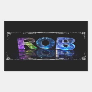 The Name Rob in 3D Lights (Photograph) Sticker