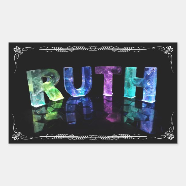 The Name Ruth in 3D Lights (Photograph) Sticker (Front)