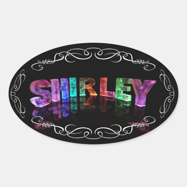 The Name Shirley -  Name in Lights (Photograph) Oval Sticker (Front)