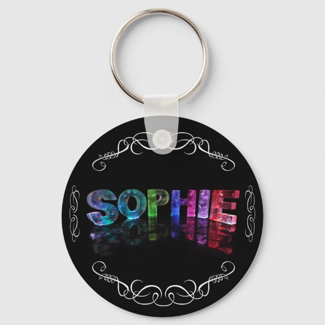 The Name Sophie -  Name in Lights (Photograph) Keychain (Front)