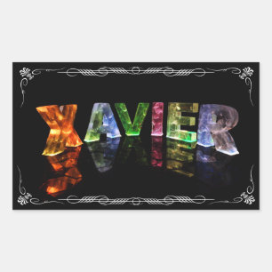 The Name Xavier -  Name in Lights (Photograph) Sticker