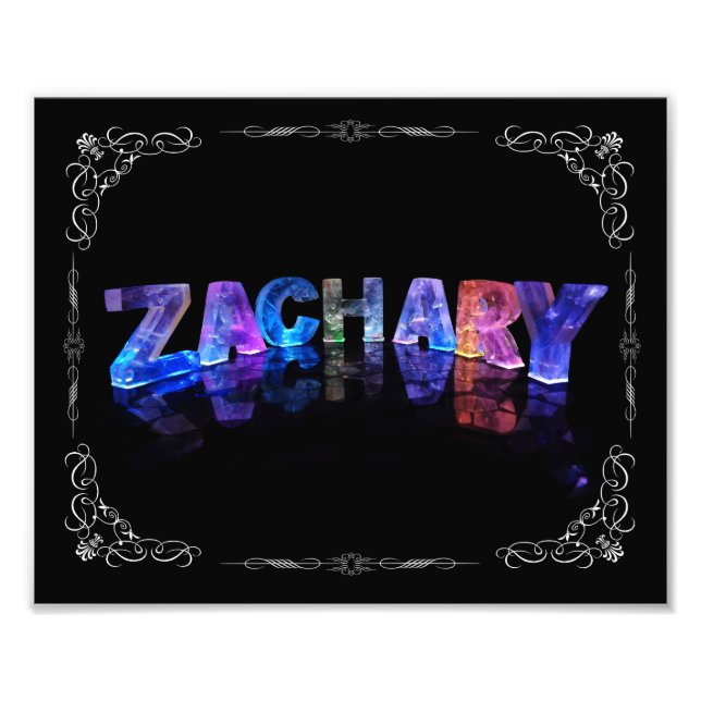 The Name Zachary -  Name in Lights (Photograph) Photo Print (Front)