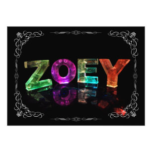 The Name Zoey -  Name in Lights (Photograph) Photo Print