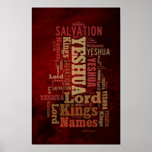 The Names of Yeshua/Jesus Collage Poster